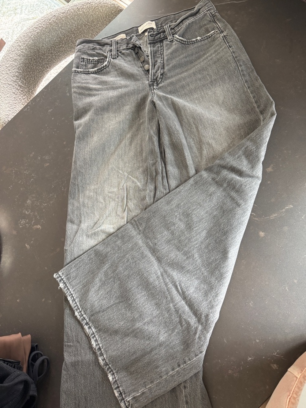 Universal Thread Gray High-Rise Jeans with Button Fly